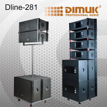 Dual 8 Inch Active Line Array Speaker/Powered Line Array System/Powerful Line Array Speaker (Dline-281)