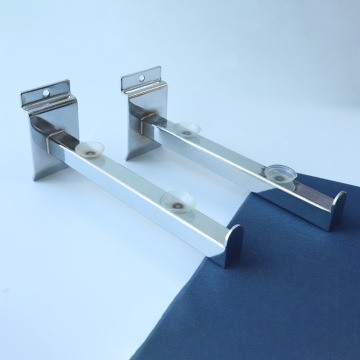 Chrome Metal Shelf Bracket with Sucker for Glass Slatwall Display