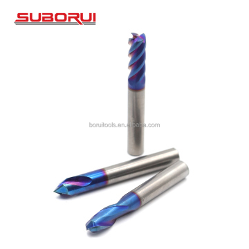 SUBORUI 4 Flute Solid Carbide End Mill Cutter CNC 8X20X60L 4T HRC65 Customized OEM & ODM