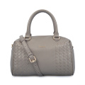 Boston Bag Large Grey Leather Handbags For Her