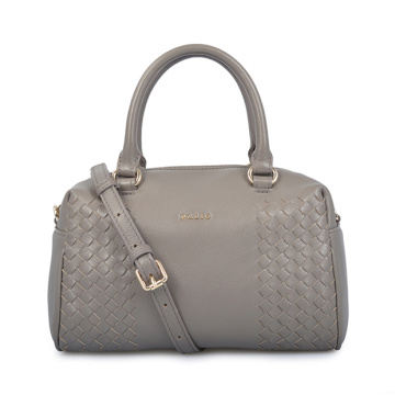 Boston Bag Grandes bolsos de cuero gris para ella