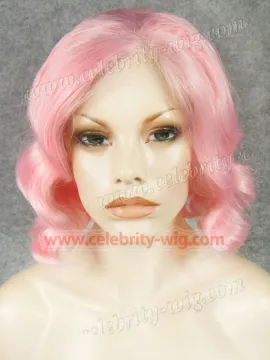 Pink Elegant Wavy Synthetic Lace Front Wig