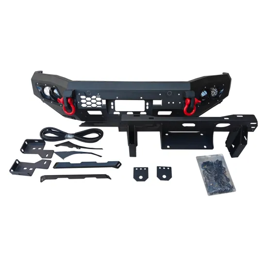 Black Steel Front Car Bumpers for Toyota Hilux Vigo Revo Rocco 2000-2024 Offroad Kit