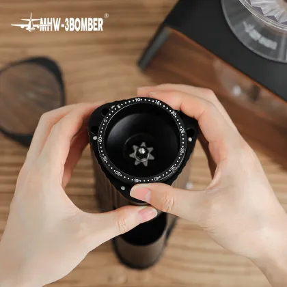Black Conical Burr Electric Coffee Grinder MHW-3BOMBER Adder V8 Series