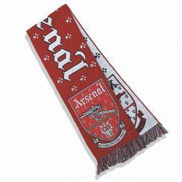 100% Acrylic Woven Jacquard Scarf, Suitable for Soccer Fans, Measures 120 x 28cm