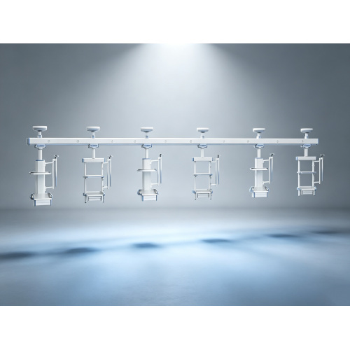 ICU Beam‑Type Combined Ceiling Pendant Bridge For 5 Beds, Integrated Gas Power Network Terminal, Anti‑Drift Brake Medical Tower