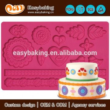 Food grade folk fondant and gum paste cupcake silicone mold