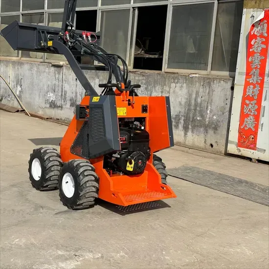 1 Ton Medium Skid Steer with Crawler, Auger, and Bucket Mixer Attachment