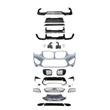 Quality BMW X4 G02 2019-2021 Body Kit - Includes Front Bumper, Grille, Rear Diffuser, and Tail Pipes