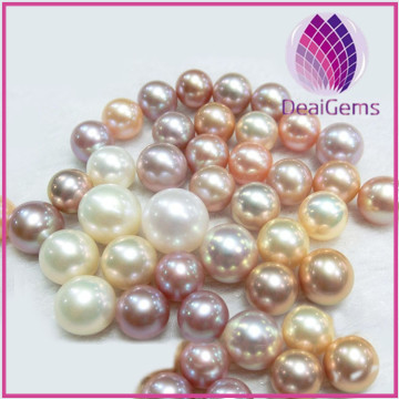 AAA Grade white peach mauve freshwater pearls 6-10 mm half-drilled round beads