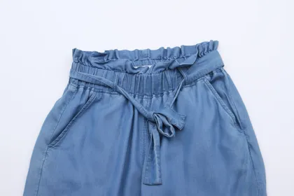 Ladies Woven Wide Leg Pants