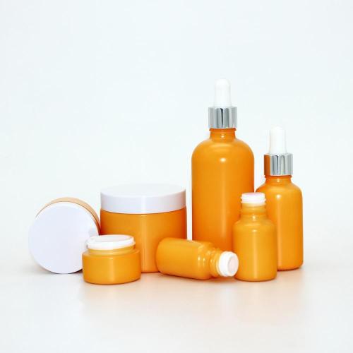 Conjunto de garrafas de vidro cosmético de vidro