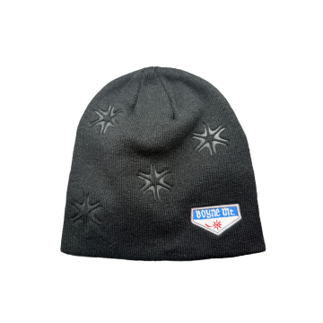 Beanie Kepingan Salju Hitam Gunung Boyne