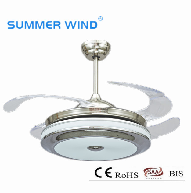 High quality hidden blades ceiling fan light
