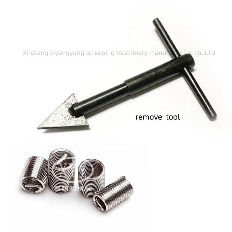 Threaded insert extraction removal tool for removing damaged thread inserts