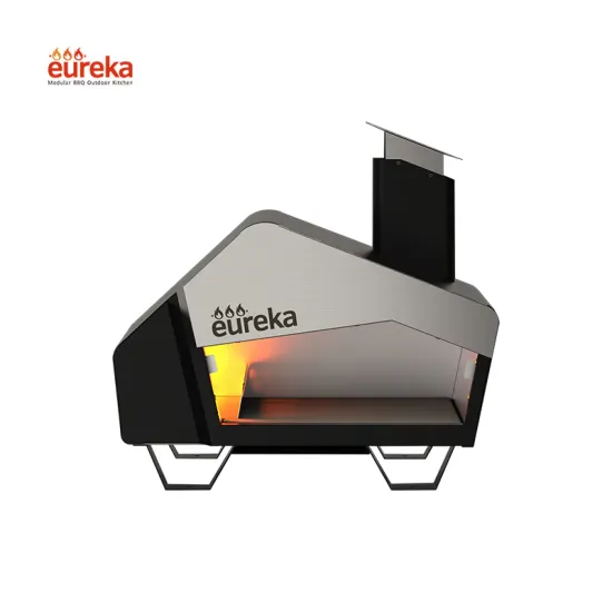 Fast Cooking Dual Fuel 13 Inch Outdoor Gas Wood Woodfire Pizza Oven