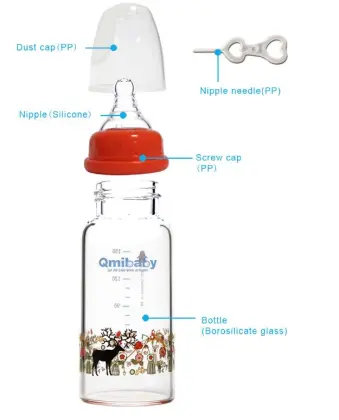 Comi 150ml High Borosilicate Glass Newborn Breastfeeding Bottle