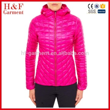 Secure side pockets shiny down jacket feather folding down jacket