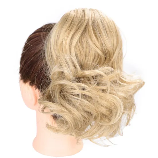 Vigorous Synthetic Body Wave Drawstring Ponytail Hair Extension Hight Puff Hair Bun Chignon Hair Piece