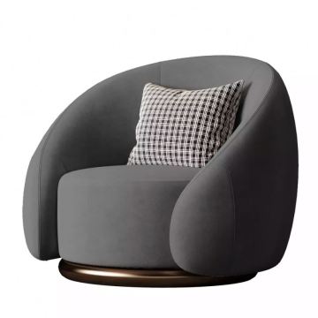 Luksusowa złota metalowa rama nowoczesna sofa fotela obrotowa do salonu