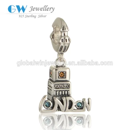925 Sterling Silver Jewelry Big Ben Pendant London Bracelet Charms