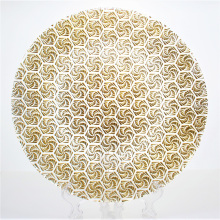 Embossed Gold And Rose Gold Glass Charger Plates