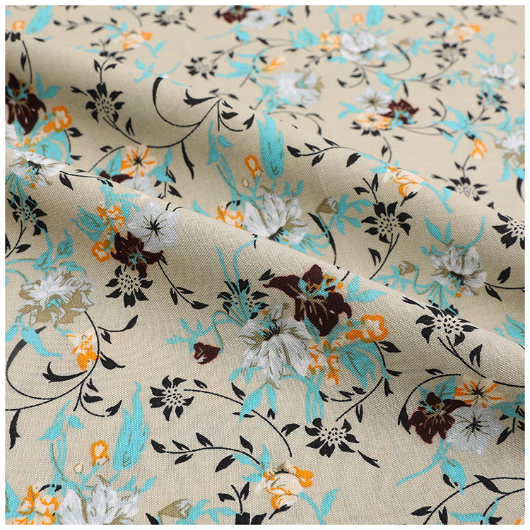 Tissu imprimé de la rayonne de rayonne à motif floral tissu