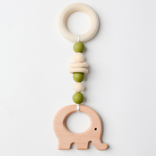 Giocattoli per la dentizione per bambini in legno naturale anello teether