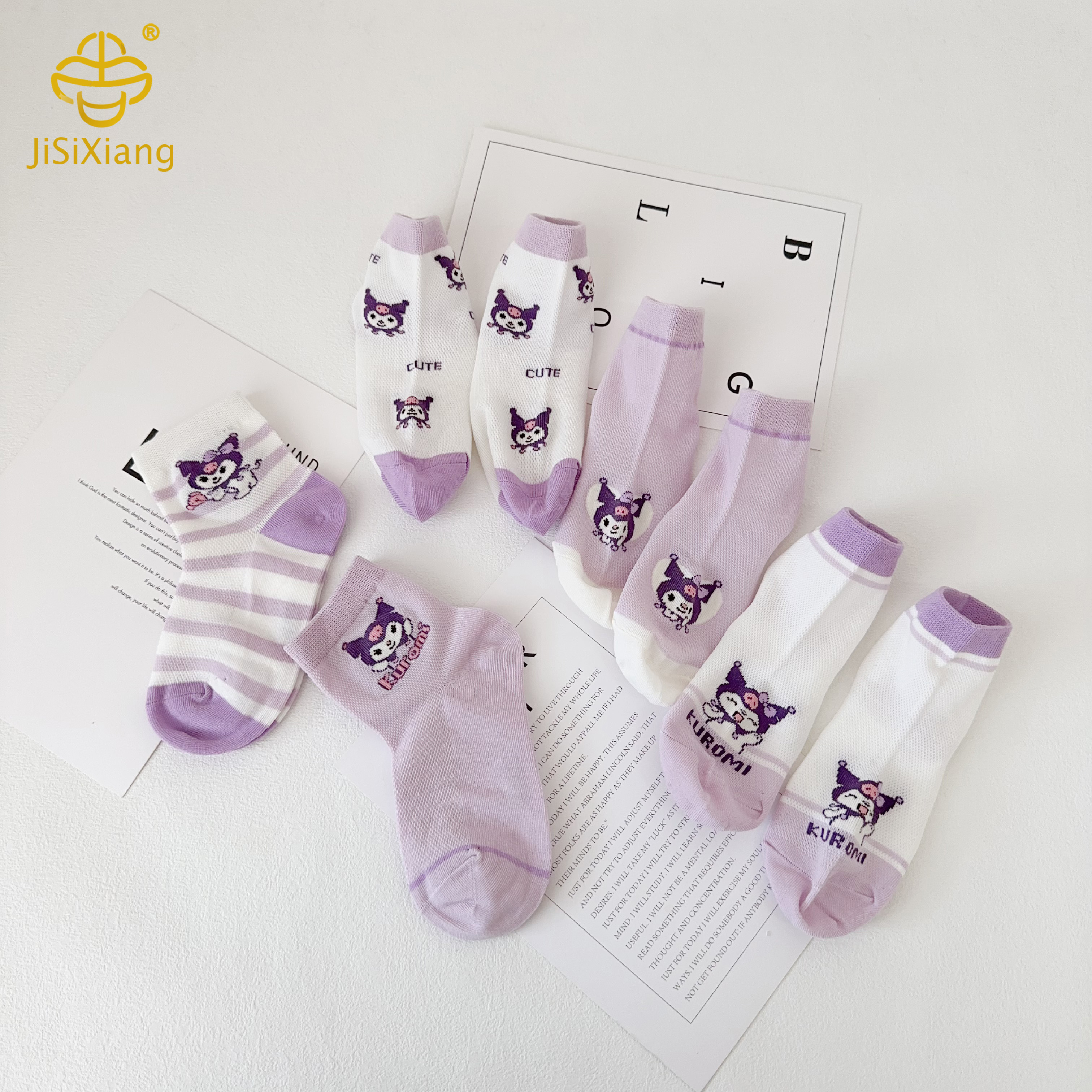 Korean version cartoon Kuromi short sock