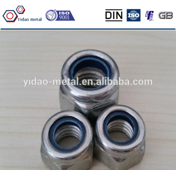 Metric hex lock nuts nylon insert, Zinc plated class 10.9 steel , 6mm x 1.0mm