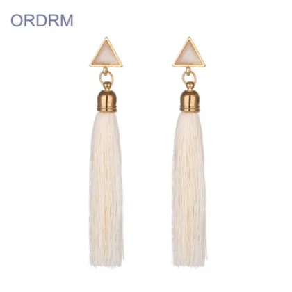 Blue Long Fringe Earrings