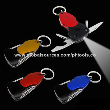 Multifunction Keychain Tools with LED Torch, 95mm Closed LengthNew