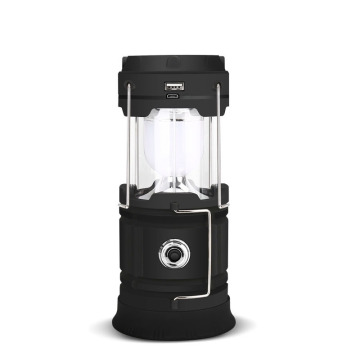 Portable Solar Rechargeable LED Camping Lantern with 18650 Lithium-ion Battery: Perfect for Hiking and Emergency Use