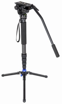 Wondlan Carbon Fiber Video Monopod Tripod with Fluid Head