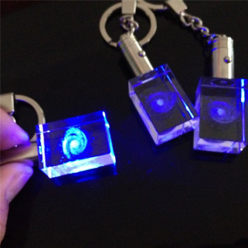 Personalized Engraved Laser Crystal Keychain with LED Light