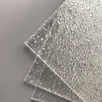 Striped acrylic sheet with crushed ice texture