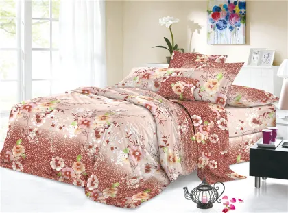 Home Textiles Polyester Roses Flower Printing Bed Cover