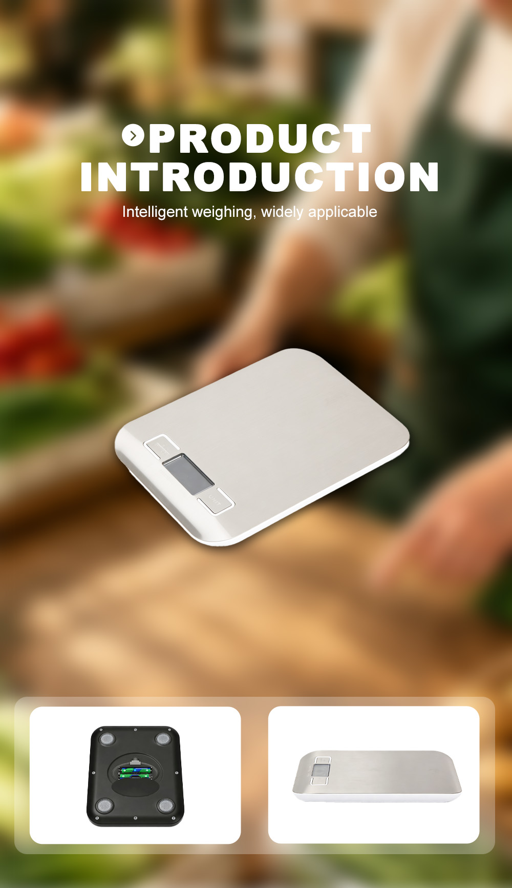 YHD‑K005 Flat Household Electronic Food Weigh Scale X