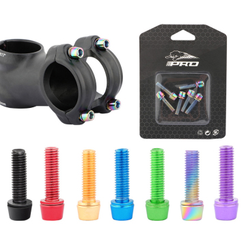 Titanium in đầy màu sắc M5*18mm MTB Vít thân xe đạp - 6pcs/gói (đen, đỏ, xanh dương, xanh lá cây, vàng)