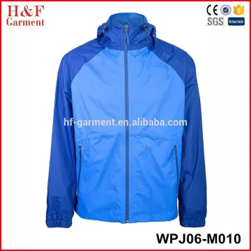 Waterproof windbreakers nylon jackets wholesale blue waterproof jacket with mesh lining