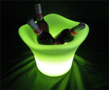 Newly led flower pot Rechargeable led light unique standing plastic up rounnd ice bucket for garden party decorative