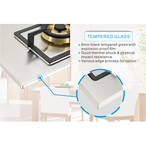 Estufa de gas 3 quemadores de acero inoxidable con panel