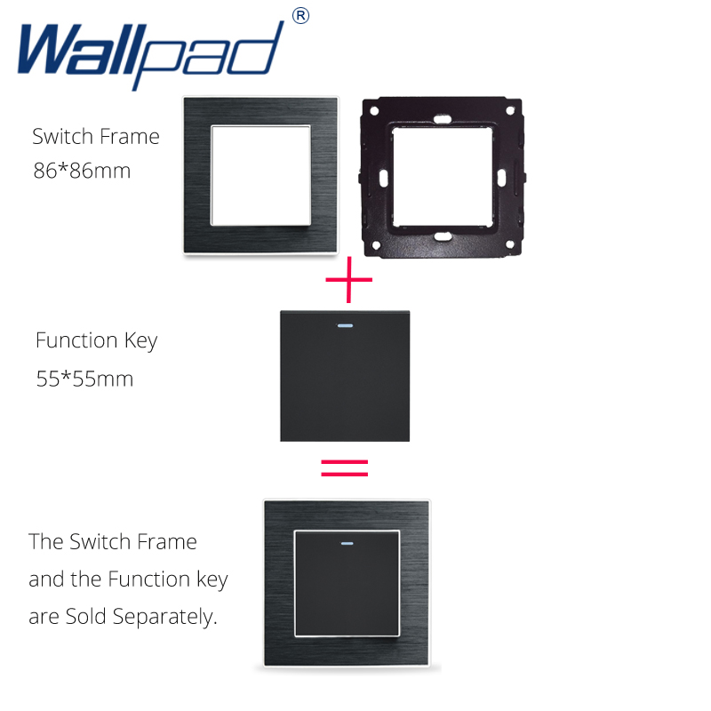 L6 DIY Customization Double 2 Gang Glass Frame Plate White Black For L6 Wall Light Switch Socket Inserts