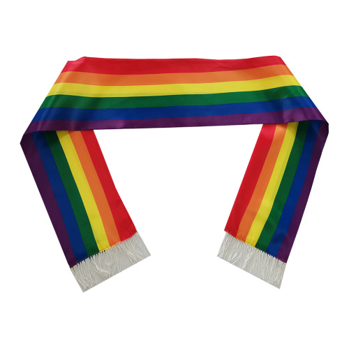 Printed knitted rainbow pride LGBT scarf