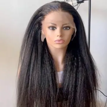 yaki straight lace wigs 100 virgin human hair wig kinky straight full lace front wig vendor for black women