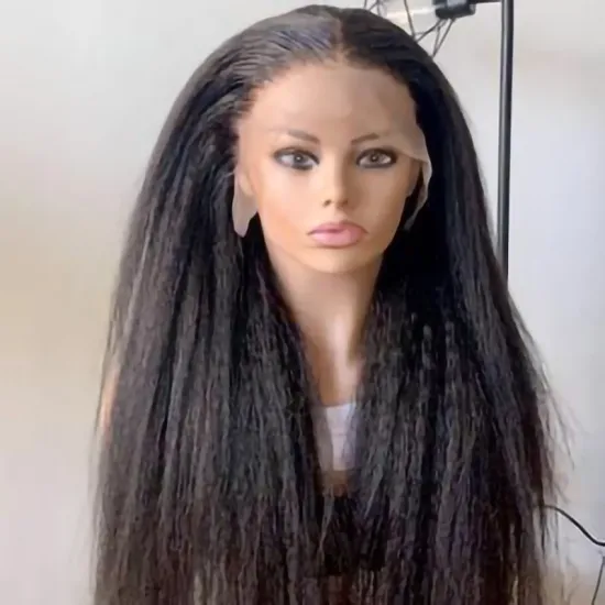 yaki straight lace wigs 100 virgin human hair wig kinky straight full lace front wig vendor for black women