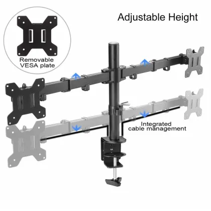 Adjustable Dual Monitor Arm Stand for Computer Desks