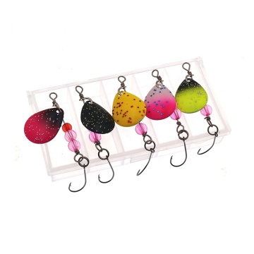 Fishing Spoon Lure 5pcs/Box 2.3g Metal Jig Spinner Bait with Single Hooks
