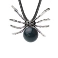 Fancy Jasper 16MM Ball Antique Silver Spider Pendant (47x40mm) Keychain