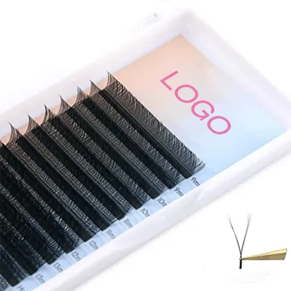 Wholesale Wholesale Competitive Popular Custom Logo Yy Eyelash Extensions: Dark Black Faux Mink Lash Extension Yy 2D Lashes